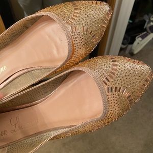 Rose gold beaded flats